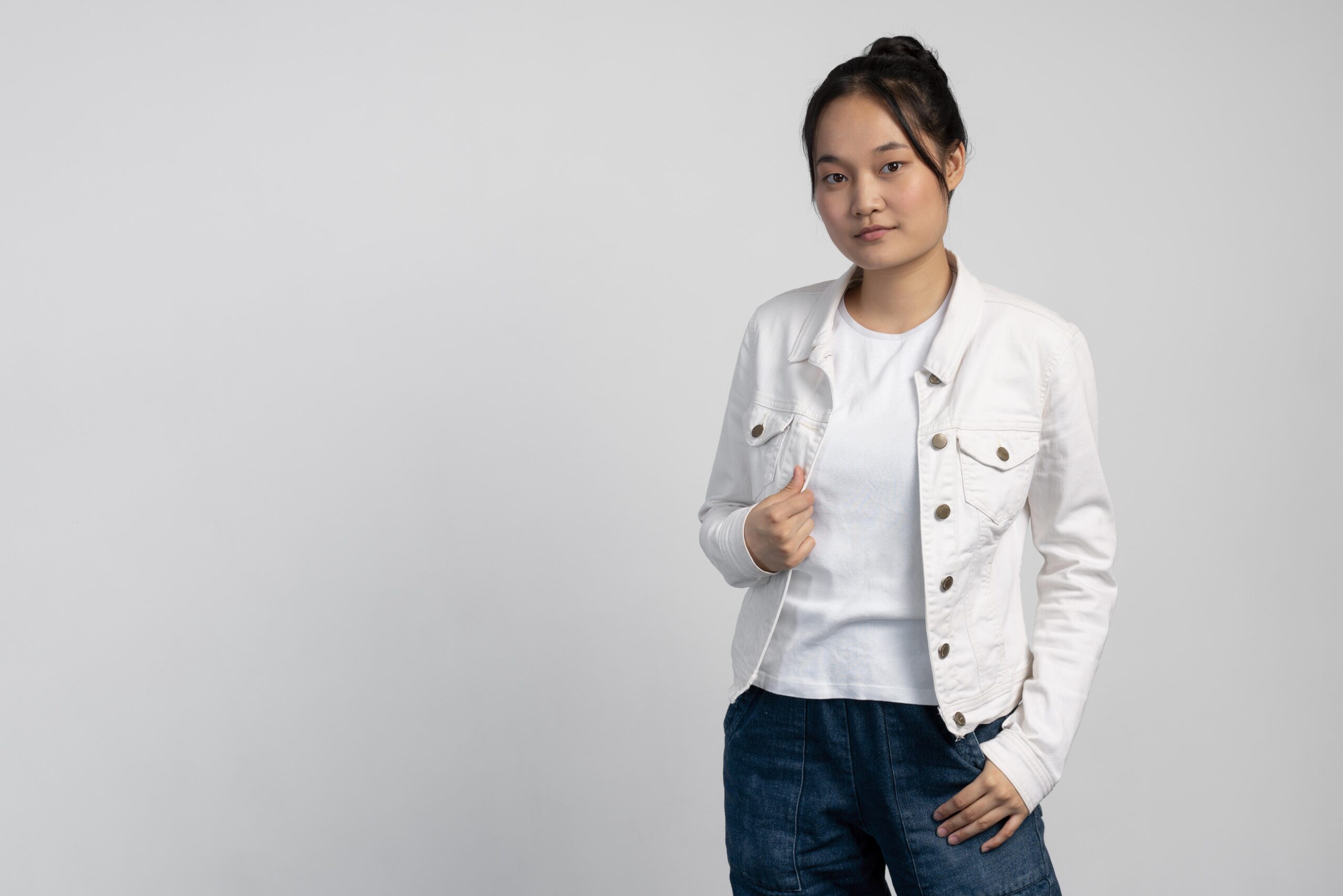 portrait asian teen girl smiling