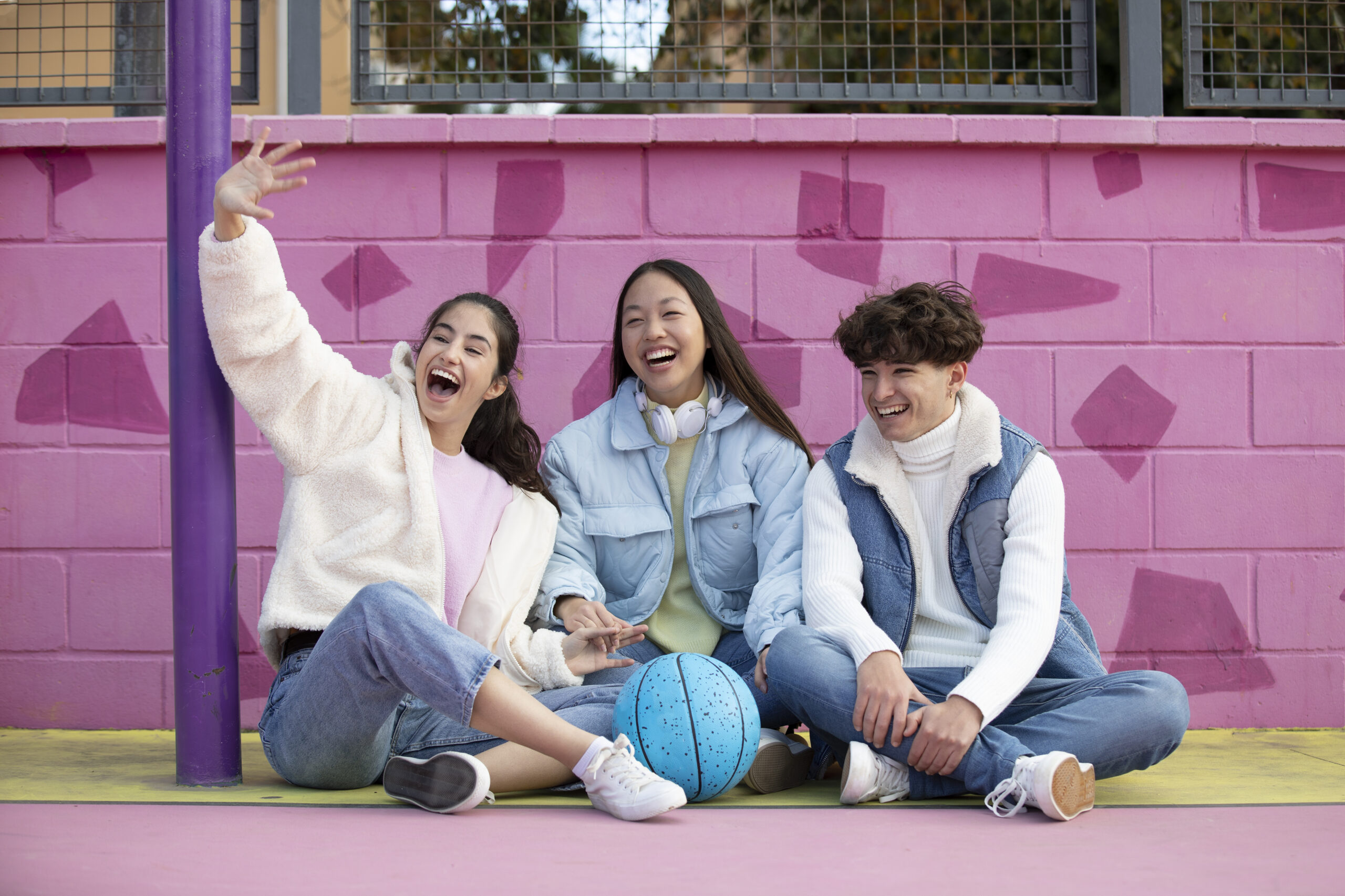 teenagers friends having fun together